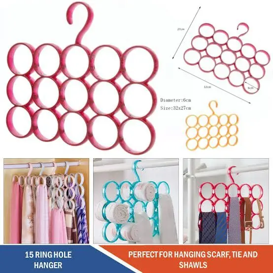 15 Hole Plastic Scarf  Tie Shawls Hanging Hanger