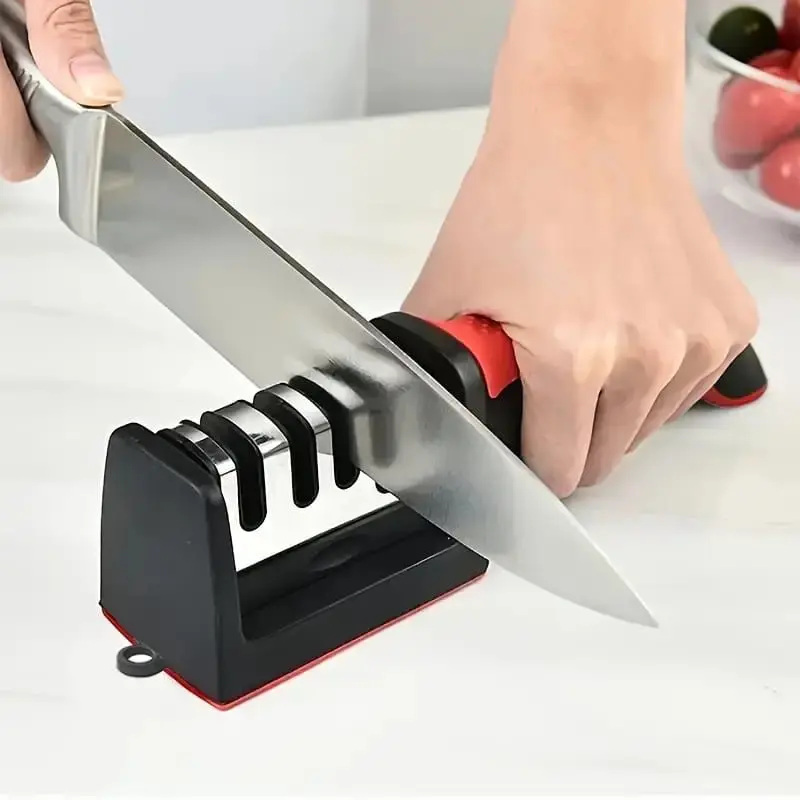 3 Steps Manual Knife Scissor Sharpener