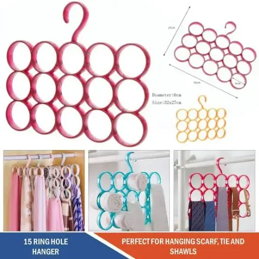 15 Hole Plastic Scarf  Tie Shawls Hanging Hanger